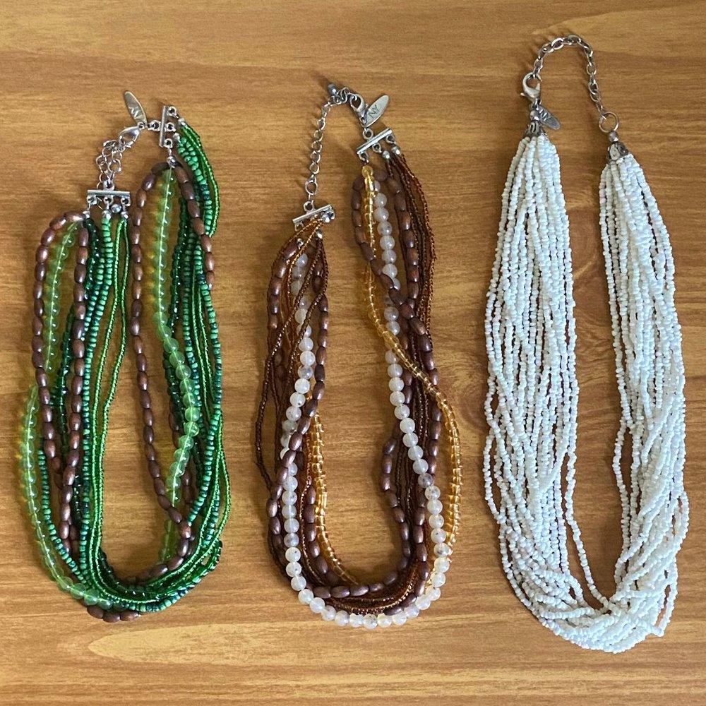 Set of 3 adjustable beaded necklaces!